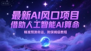最新AI风口项目，借助人工智能AI算命，精准预测命运，附保姆级教程-网创资源