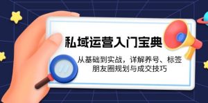 私域运营入门宝典：从基础到实战，详解养号、标签、朋友圈规划与成交技巧-网创资源