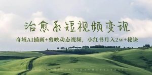 治愈系短视频变现：奇域AI插画+剪映动态视频，小红书月入2w+秘诀（含素材）-网创资源