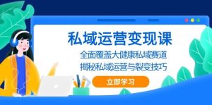 私域运营变现课，全面覆盖大健康私域赛道，揭秘私域 运营与裂变技巧-网创资源