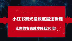 小红书聚光投放底层逻辑课，让你的客资成本降低10倍！-网创资源