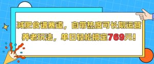 减肥食谱赛道，自带热度可长期运营，养老玩法，单日轻松搞定769-网创资源