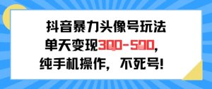 抖音暴力头像号玩法，单天变现3-5张纯手机操作，小白也能行-网创资源
