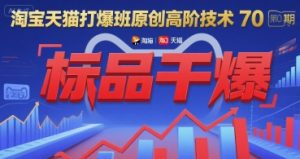 淘宝天猫打爆班原创高阶技术第70期：标品干爆-网创资源