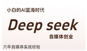 普通人利用Deepseek自媒体创业，零基础友好，小白的AI蓝海时代-网创资源