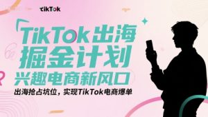 TikTok出海掘金计划，兴趣电商新风口，出海抢占坑位，实现TikTok电商爆单-网创资源