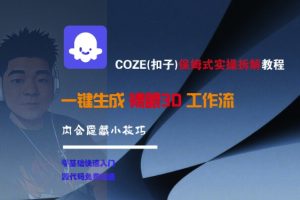 COZE(扣子)保姆式实操拆解教程，一键生成裸眼3D工作流，内合隐藏小技巧-网创资源