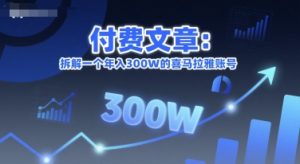 付费文章：拆解一个年入300W的喜马拉雅账号-网创资源
