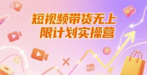 短视频带货无上限计划实操营，新人短视频带货工具流养号破播文案运营篇课程-网创资源