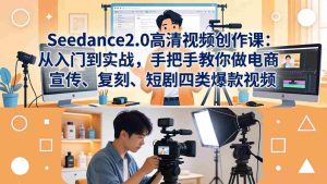 （18019期）Seedance2.0高清视频创作课：从入门到实战，手把手教你做电商、宣传、复刻、短剧四类爆款视频-网创资源