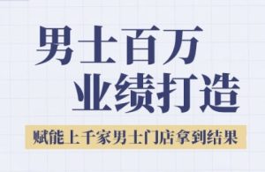 2025男士美业百万业绩打造，赋能上千家男士门店拿到结果-网创资源