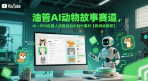油管AI动物故事赛道，AI+RPA机器人流程自动化制作素材【保姆级教程】[db:副标题]-网创资源