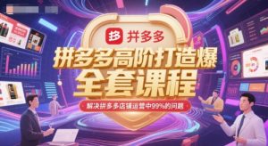 拼多多高阶打造爆款全套课程，解决拼多多店铺运营中99%的问题-网创资源