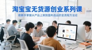 淘宝无货源创业系列课，助新手掌握从产品上架到盈利选品的全流程方法论-网创资源