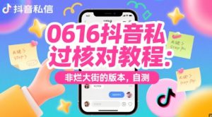 0616抖音私信过核对教程：非烂大街的版本，自测-网创资源