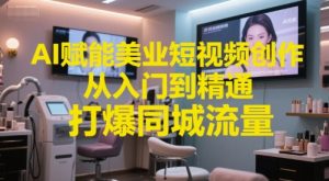 AI赋能美业短视频创作，从入门到精通，打爆同城流量，超级AI工具短视频实操落地-网创资源