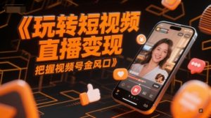 玩转短视频直播变现，把握视频号金风口-网创资源