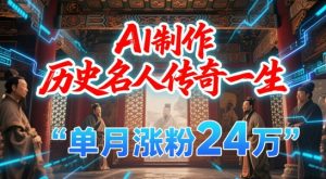 暴力起号！用AI制作历史名人传奇一生，单月涨粉24W，涨粉+变现赛道黑马来了-网创资源
