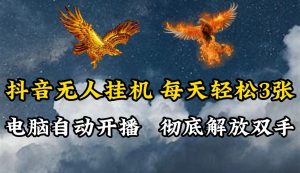 抖音无人直播，电脑全自动挂机，每天轻松300＋，彻底解放双手！-网创资源