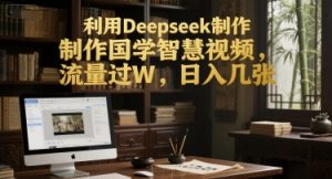 利用Deepseek制作国学智慧视频，流量过W，日入几张-网创资源