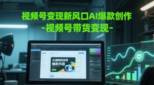 视频号变现新风口AI爆款创作-视频号带货变现-网创资源