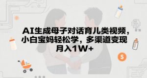 AI生成母子对话育儿类视频，小白宝妈轻松学，多渠道变现，月入1W+-网创资源