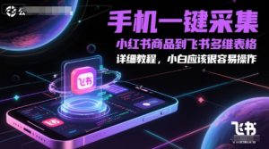 手机一键采集小红书商品到飞书多维表格，详细教程，小白应该很容易操作-网创资源
