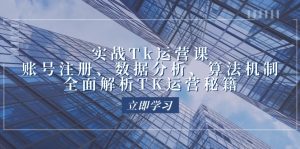 实战Tk运营实操：账号注册、数据分析、算法机制，全面解析TK运营秘籍-网创资源