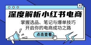 深度解析小红书电商：掌握选品、笔记与爆单技巧，开启你的电商成功之路-网创资源