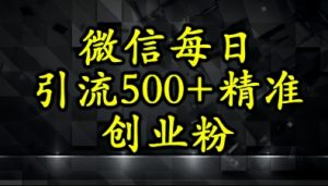 怎么打创业粉？微信小绿书日引流500+精准创业粉实战手册-网创资源