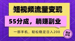 短视频流量变现，一部手机躺赚项目,轻松稳定日入200-网创资源