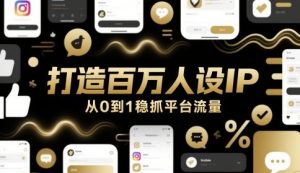 打造百万人设IP，从0到1稳抓平台流量-网创资源