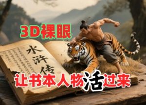 书本人物裸眼3D视频，新的玩法，流量超猛，保姆级教程-网创资源