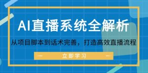 AI直播系统全解析：从项目脚本到话术完善，打造高效直播流程-网创资源
