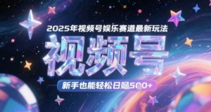 2025年视频号娱乐赛道最新玩法，新手也能轻松日入几张-网创资源