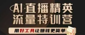 AI直播精英官方特训营，直播底层逻辑和ai实操技巧，用好工具让挣米更简单-网创资源