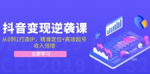 抖音变现逆袭课：从0到1打造IP，精准定位+高效起号，收入倍增-网创资源