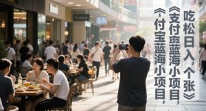 支付宝蓝海小项目，吃饭逛街拍个照，轻松日入1张-网创资源