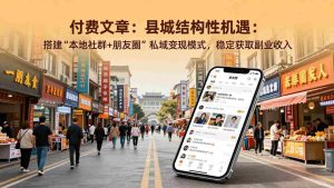 （17518期）付费文章：县城结构性机遇：搭建“本地社群+朋友圈”私域变现模式，稳定获取副业收入-网创资源