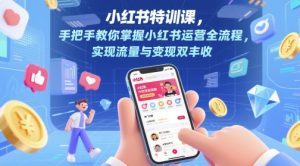 小红书特训课，手把手教你掌握小红书运营全流程，实现流量与变现双丰收-网创资源