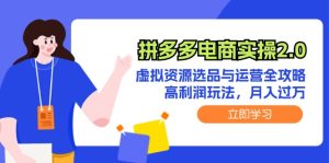 拼多多电商实操2.0：虚拟资源选品与运营全攻略，高利润玩法，月入过万-网创资源