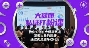 大健康私域打粉课，​教你如何在大健康赛道，掌握大量的流量，通过卖流量挣取利润-网创资源