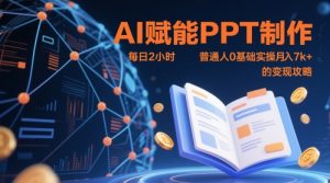 AI赋能PPT制作，每日2小时，普通人0基础实操月入7k+ 的变现攻略-网创资源