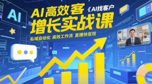 AI高效获客增长实战课，​AI找客户 私域自动化 高效工作流 直播快变现-网创资源
