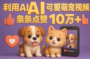 能骗过系统的AI萌宠视频制作全攻略：从0到 2W粉的爆款密码-网创资源