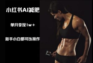小红书AI减肥，新手小白都可以操作，单月变现1w+-网创资源