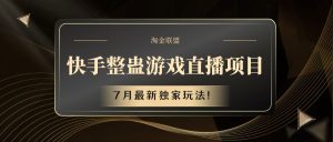 快手游戏搞恶直播项目 七月全新独家代理游戏玩法-网创资源