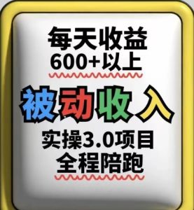 被动收入实操3.0项目，每天收益6张+以上，能长期操作-网创资源