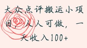 大众点评搬运小项目，人人可做，一天收入1张-网创资源