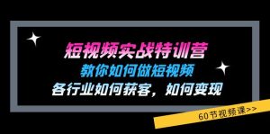 小视频实战演练夏令营：教大家如何做短视频，各个行业如何获客，如何盈利 (60节)-网创资源